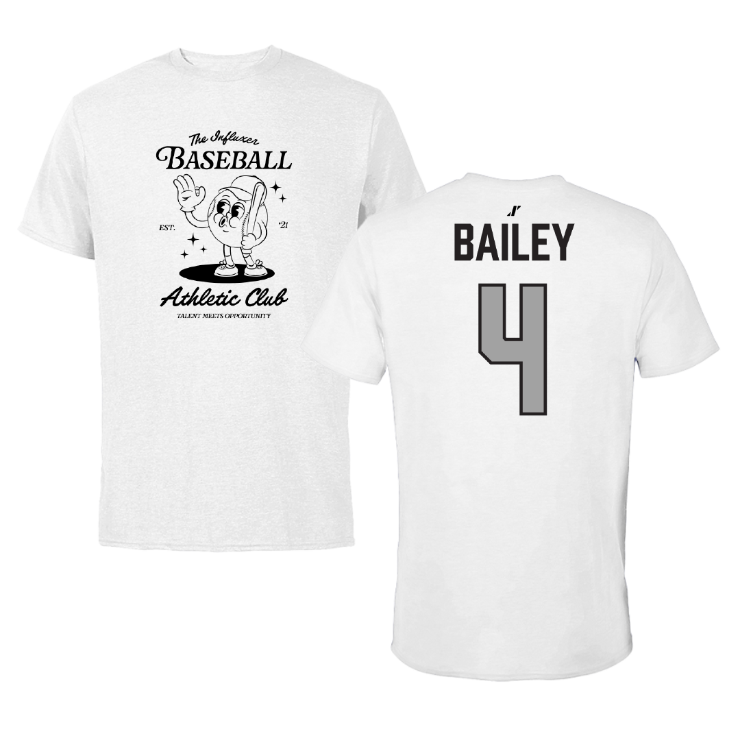 Baseball White Influxer Athletic Club Tee - #4 Brody Bailey