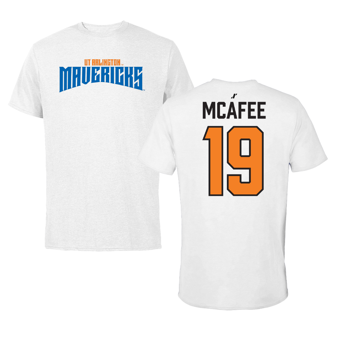 University of Texas at Arlington Baseball White Classic Performance Tee - #19 Xander McAfee