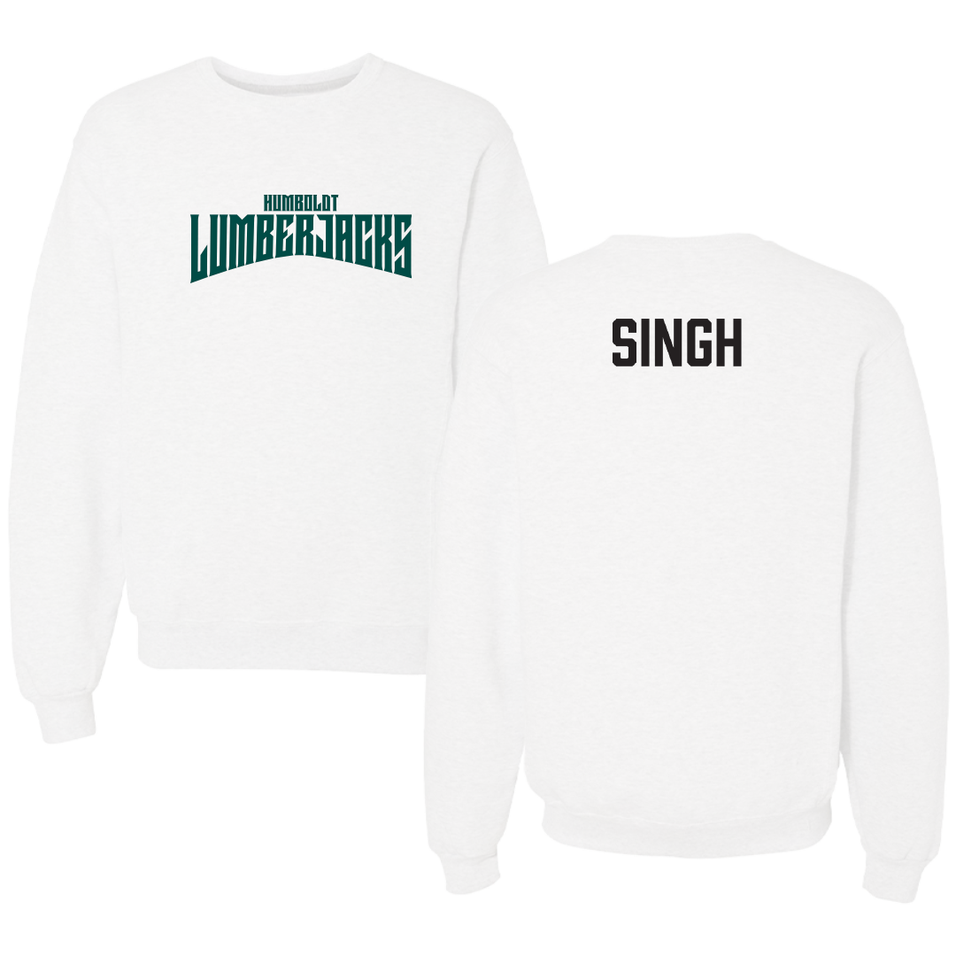 Cal Poly Humboldt TF and XC White Classic Crewneck - Harry Singh
