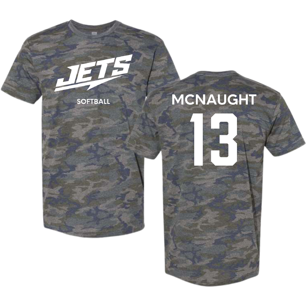 Newman University Softball Vintage Camo Tee - #13 Lauren McNaught