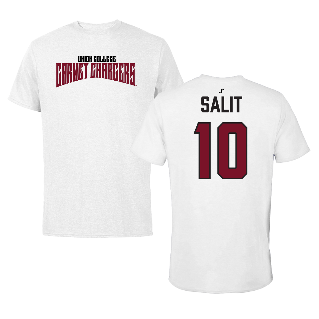 Union College Lacrosse White Classic Performance Tee - #10 Garrett Salit