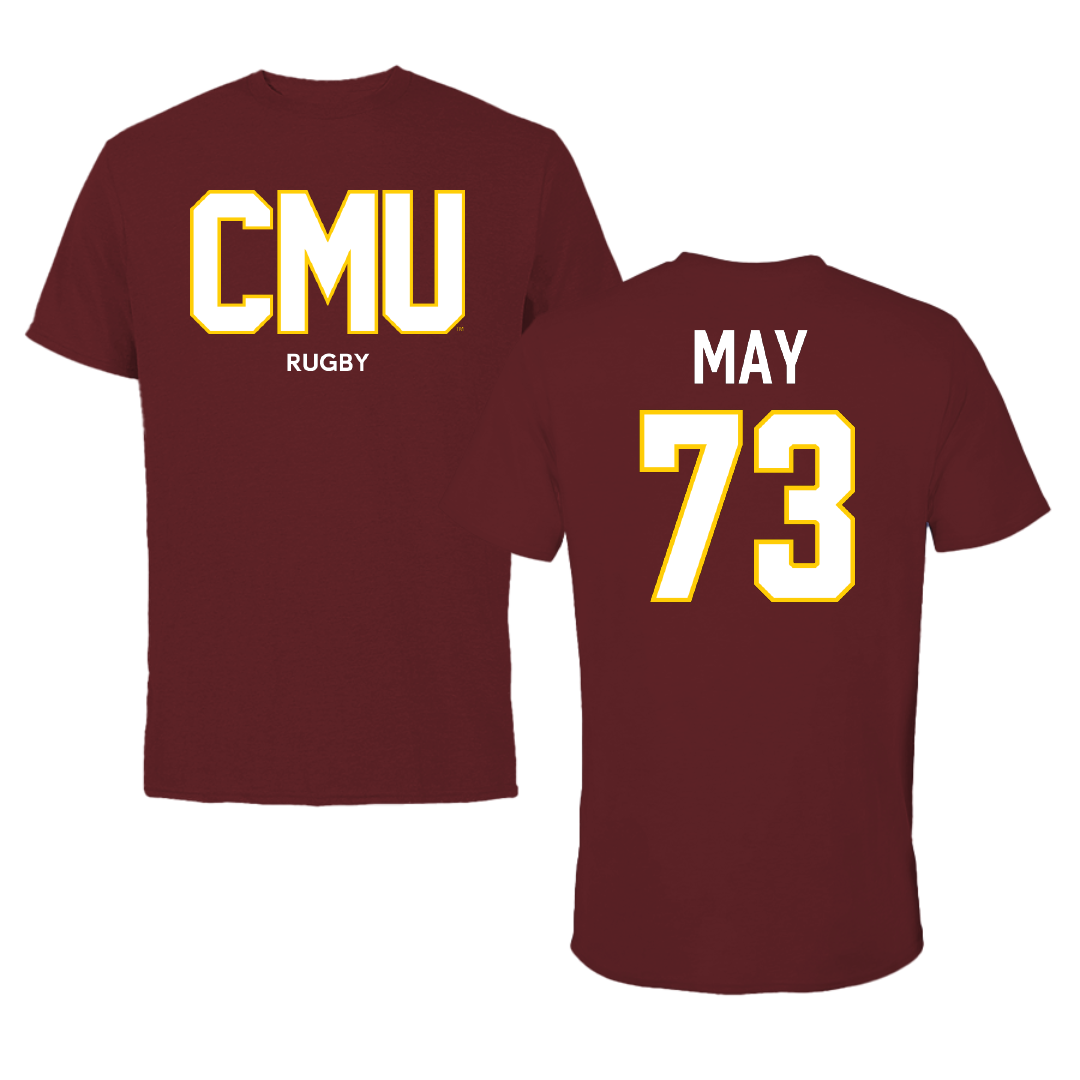 Colorado Mesa University Football Maroon Performance Tee - #73 Coby May