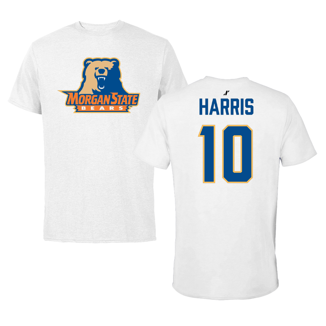 Morgan State University Acrobatics Tumbling White Tee - #10 Janae Harris