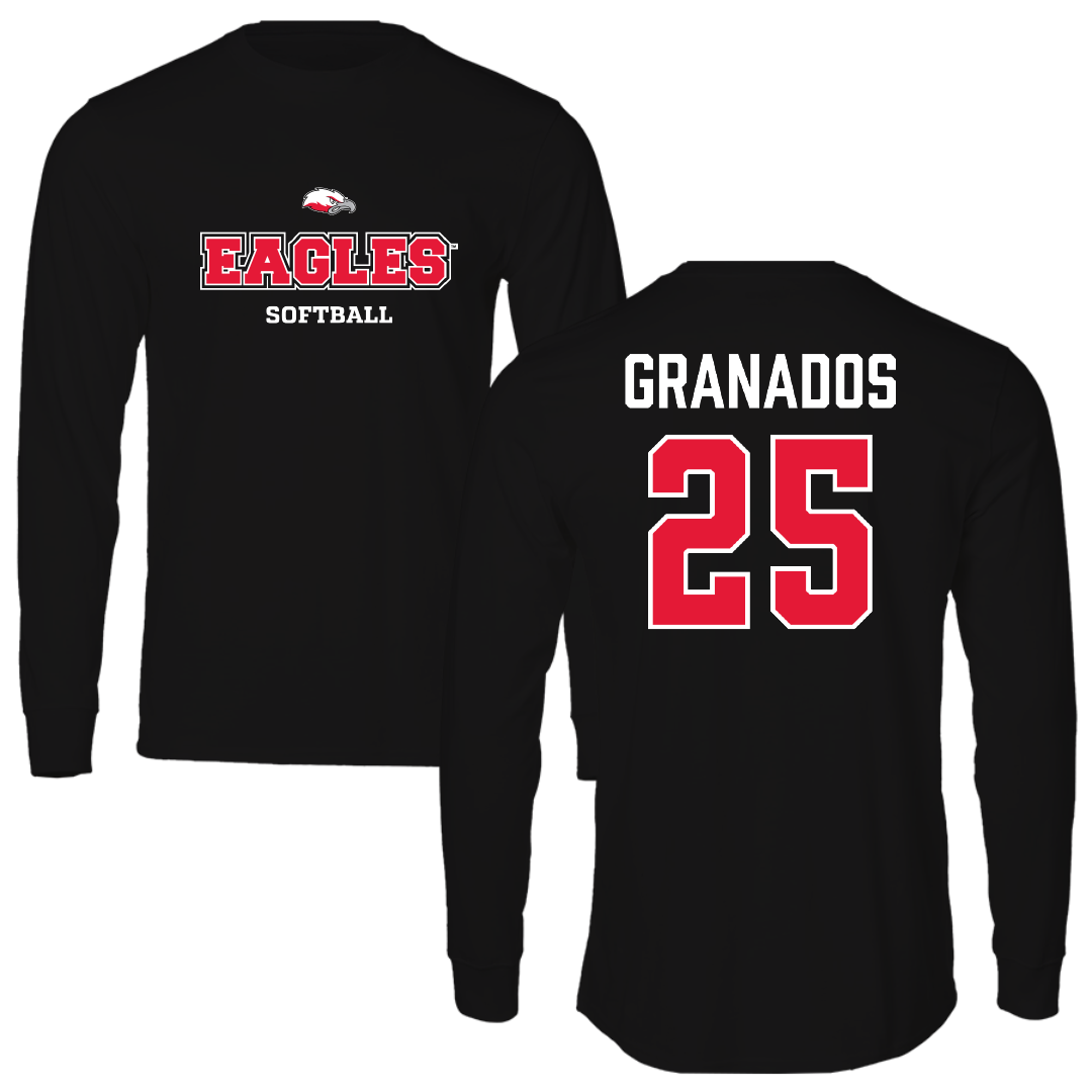 Biola University Softball Black Performance Long Sleeve - #25 Madeline Granados