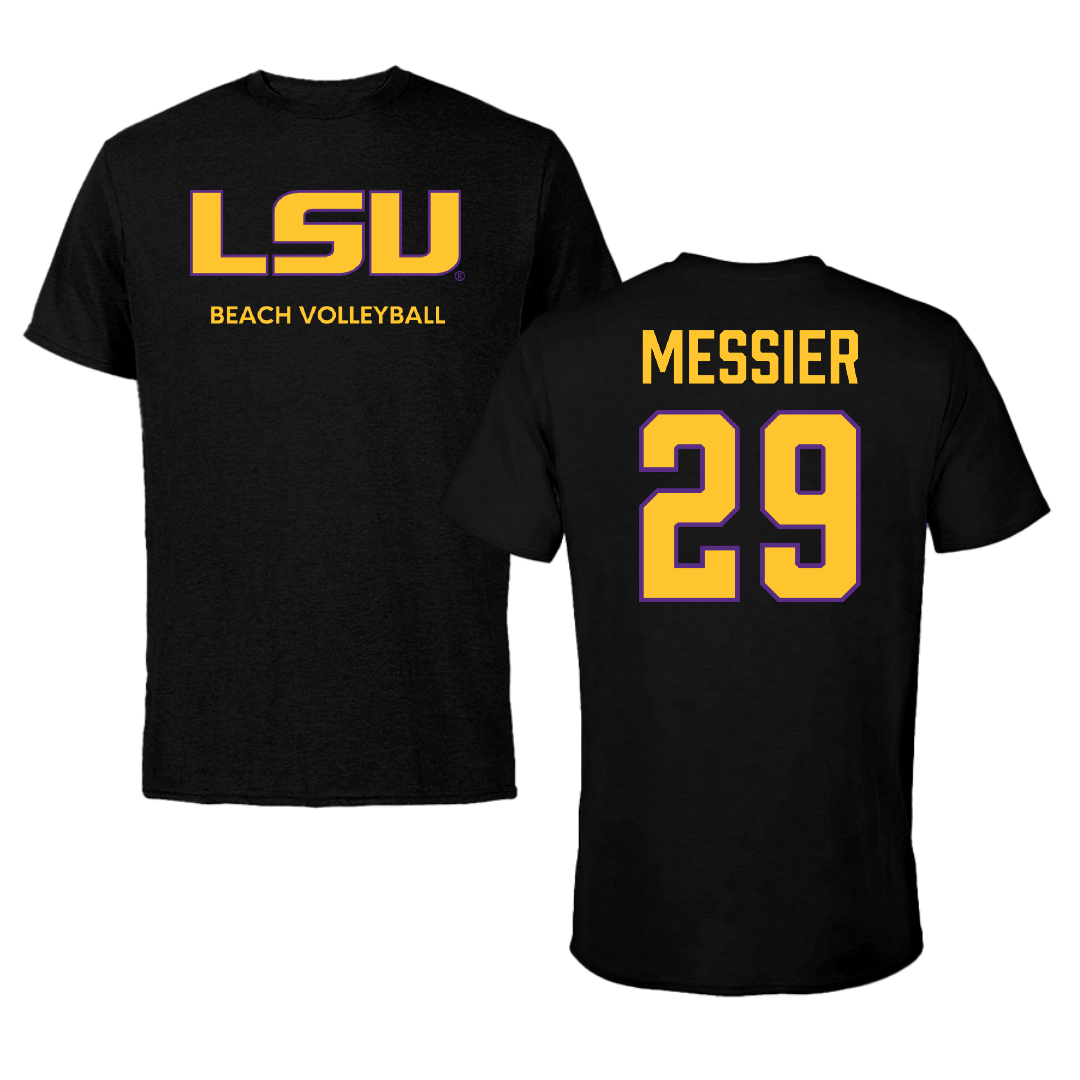 Louisiana State University Beach Volleyball Black Tee - #29 Amaya Messier