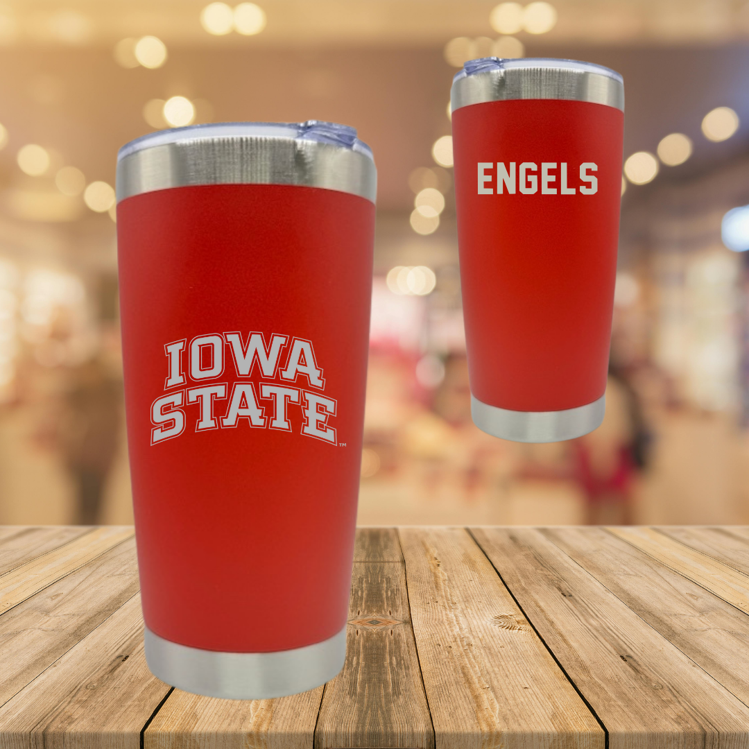 Iowa State University Gymnastics Red Stainless Steel Tumbler - Morgan Engels