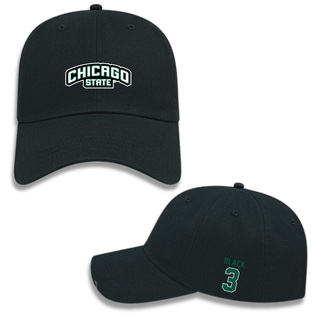 Chicago State University Soccer (W) Black Hat - #3 Alexandra Black