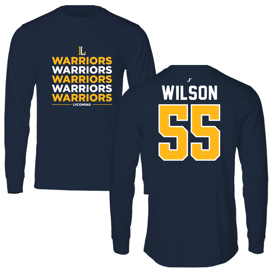 Lycoming College Lacrosse Navy General Performance Long Sleeve - #55 Shayne Wilson