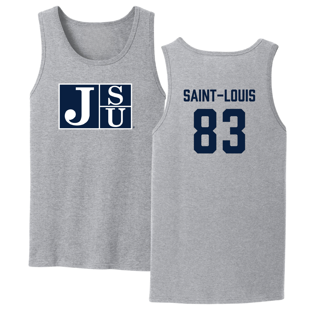 Jackson State University Football Sport Gray Tank Top - #83 Sebastien Saint-Louis