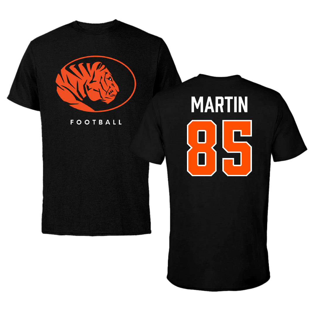 East Central University Football Black Tee - #85 Jacob Martin