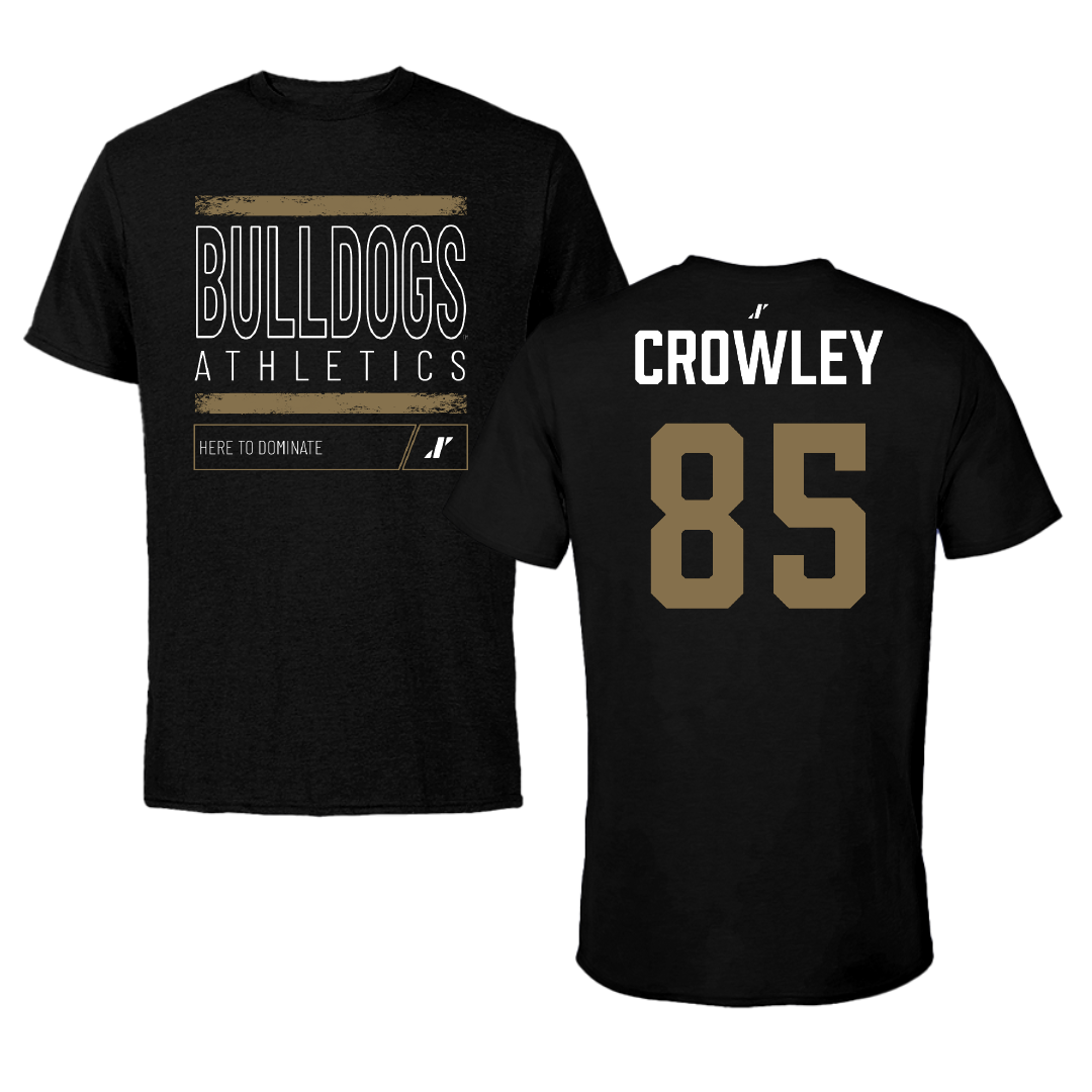 Bryant University Football Black Dominate Tee - #85 Brady Crowley