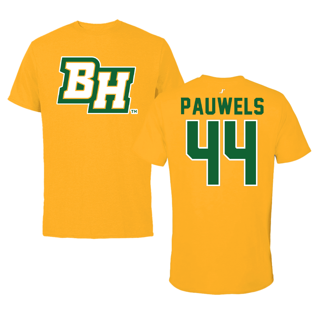 Black Hills State University Softball Gold Performance Tee - #44 Ashlynn Pauwels