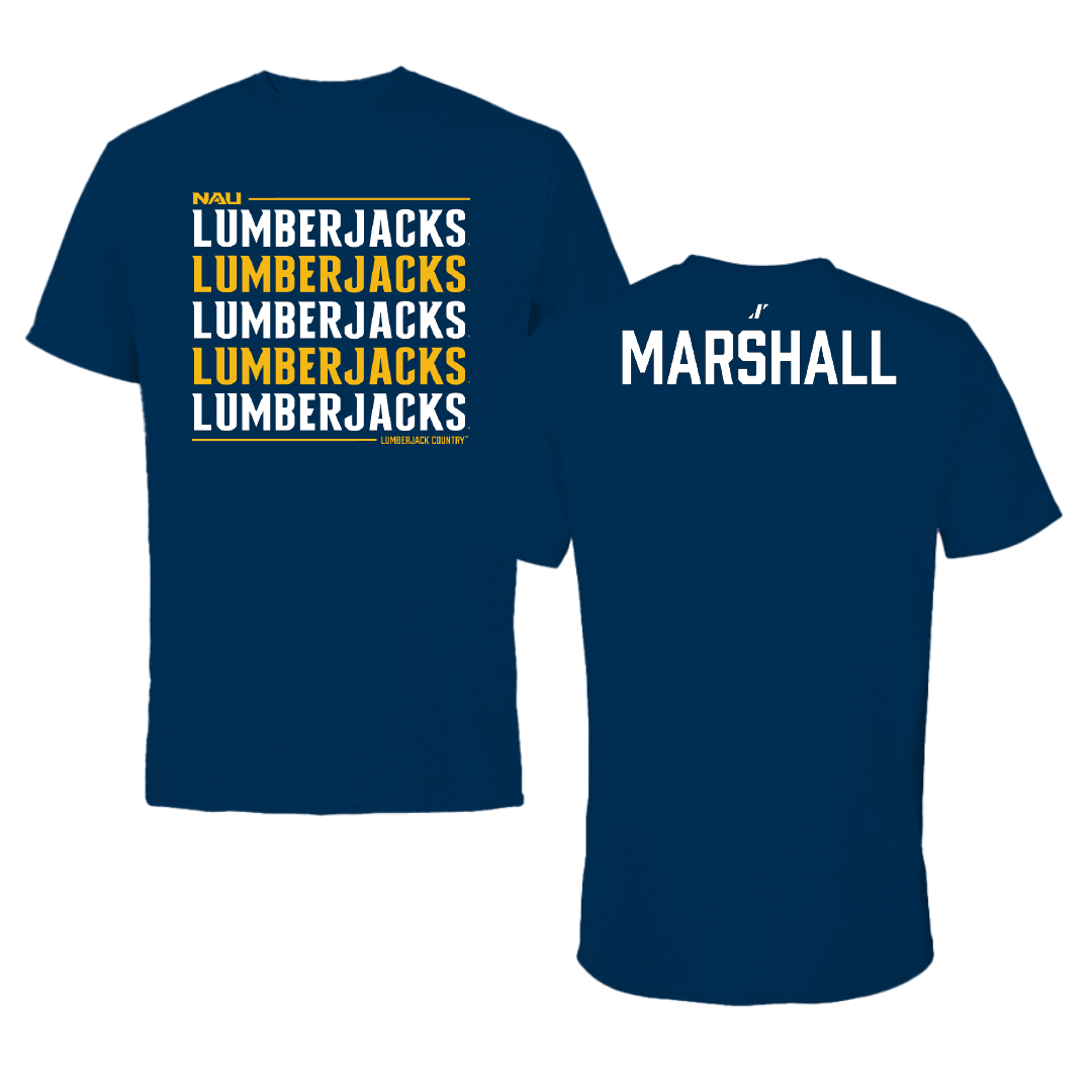 Northern Arizona University TF and XC Navy General Performance Tee - Malachi Marshall