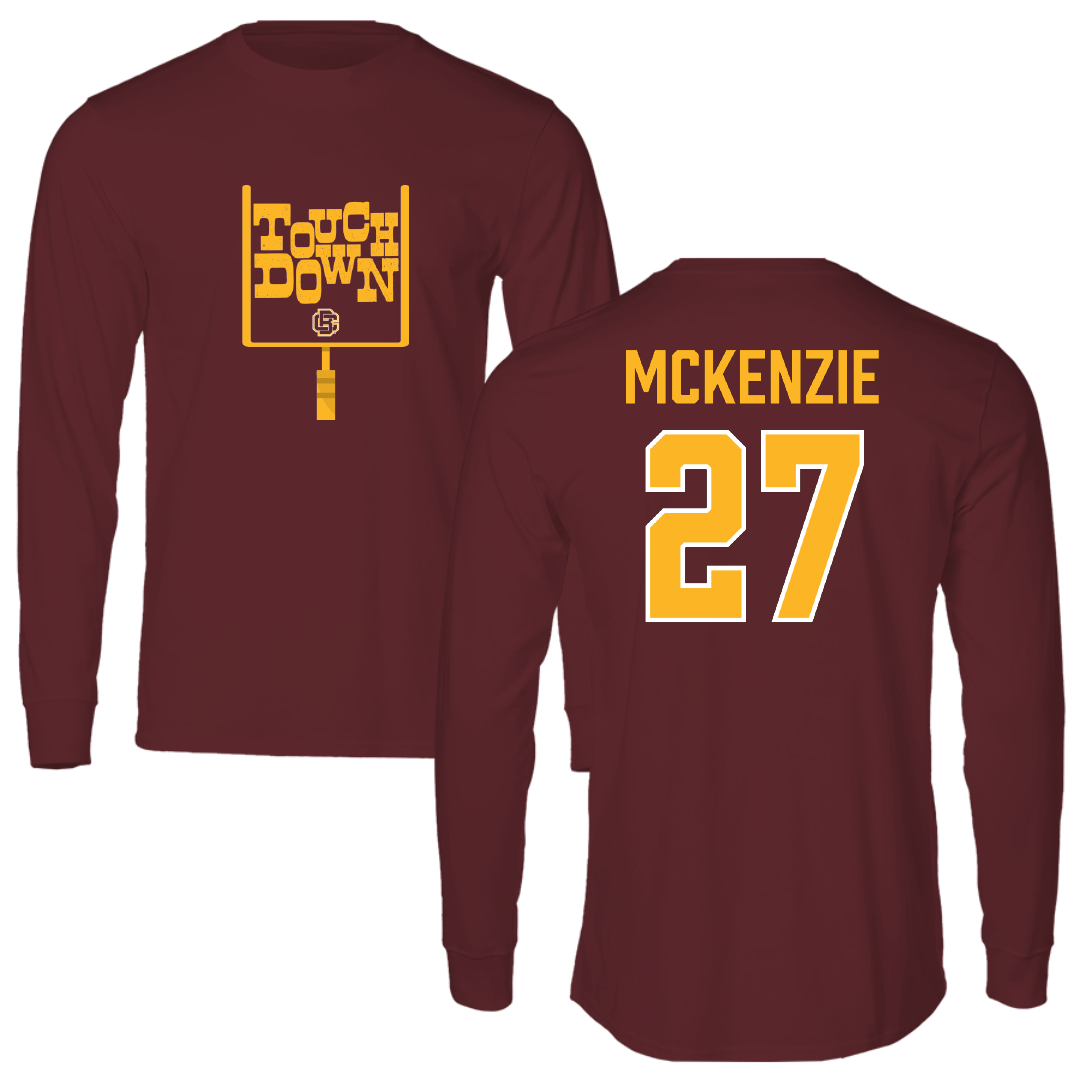 Bethune-Cookman University Football Maroon Touchdown Long Sleeve - #27 Matthew McKenzie