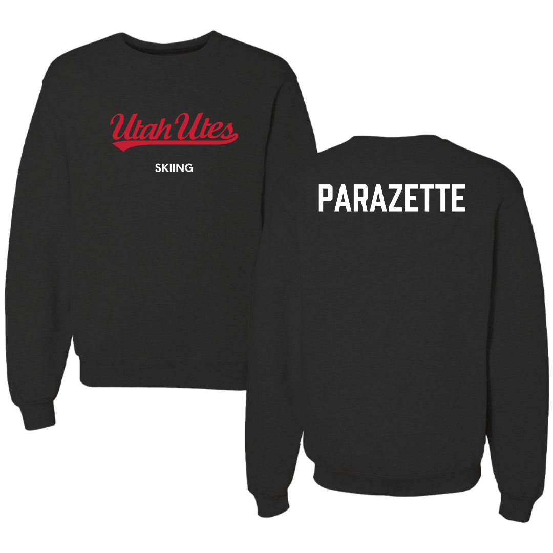 University of Utah Skiing Black Crewneck - Oliver Parazette