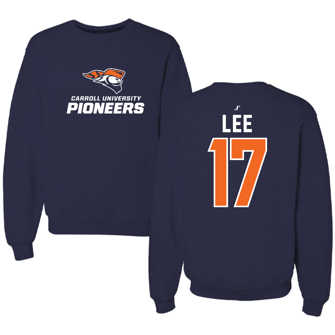 Carroll University Baseball Navy Crewneck - #17 Gabe Lee