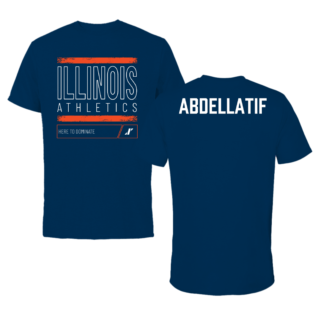 University of Illinois TF and XC Navy Dominate Performance Tee - Noor Abdellatif
