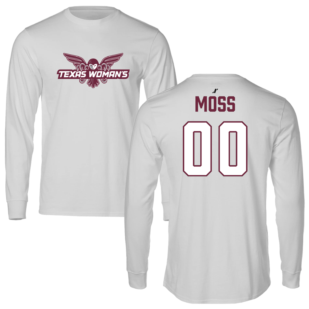 Texas Woman's University Basketball Light Gray Performance Long Sleeve - #00 Jaylee Moss