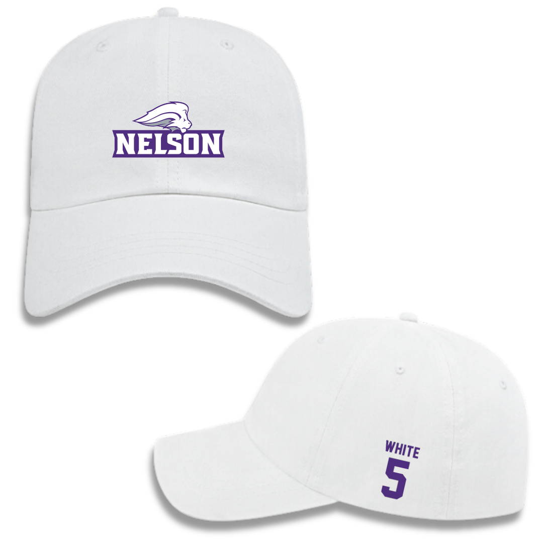 Nelson University Football White Hat - #5 Amin White