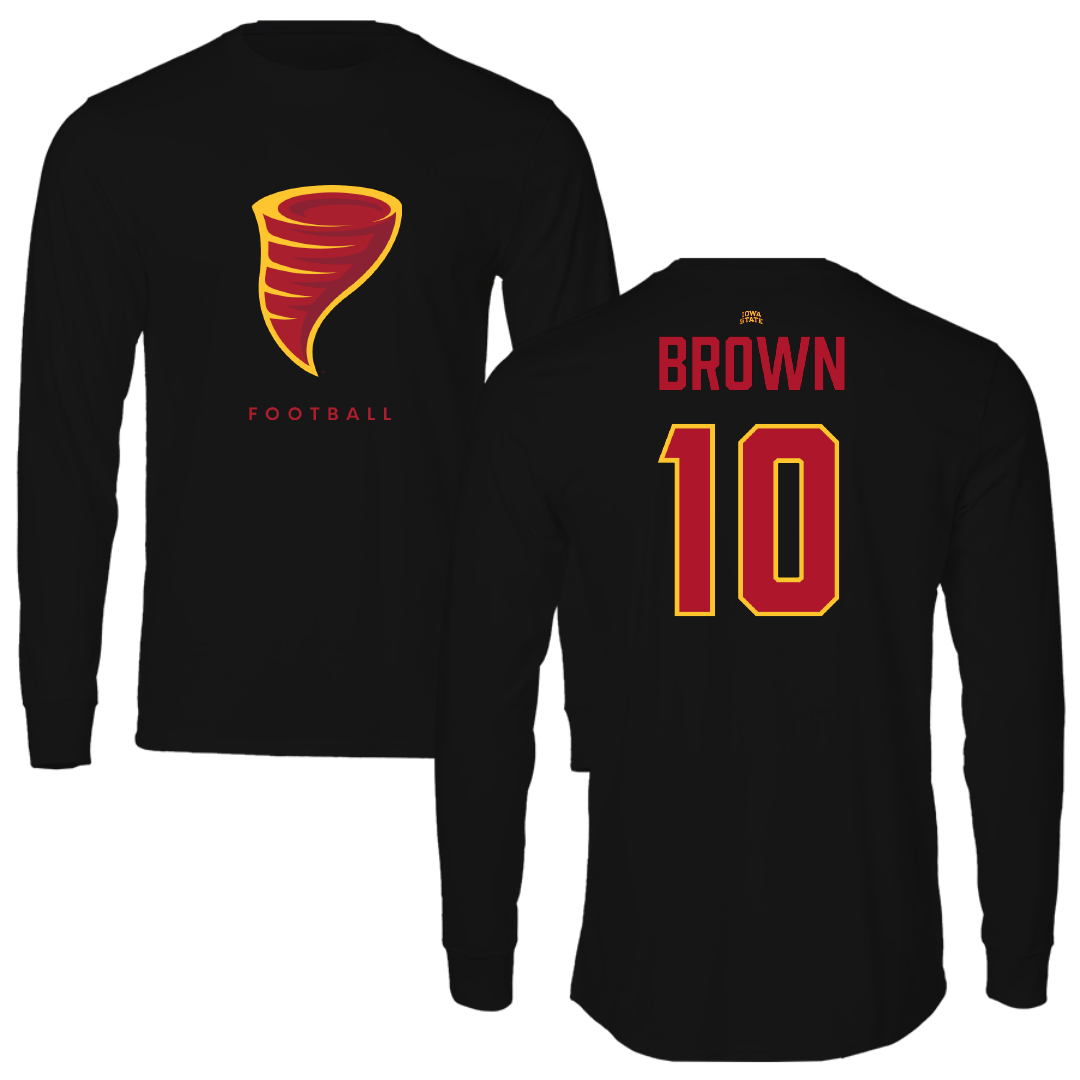 Iowa State University Football Black Long Sleeve - #10 Carson Brown
