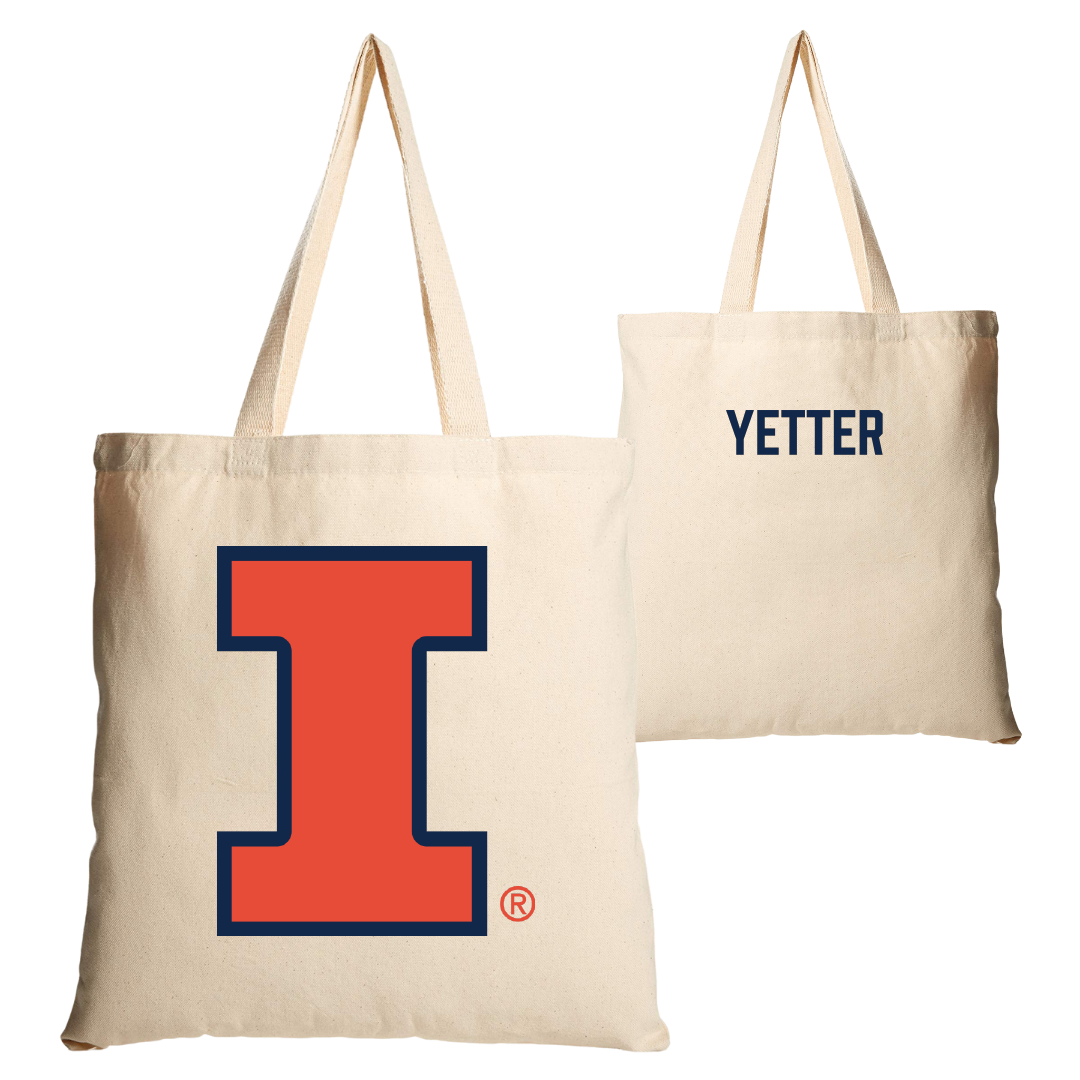 University of Illinois Swimming & Diving Tan Canvas Tote Bag - Molly Yetter