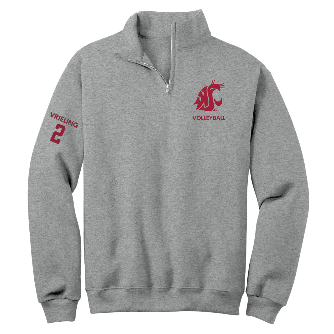 Washington State University Volleyball (W) Sport Gray Quarter-Zip - #2 Taryn Vrieling