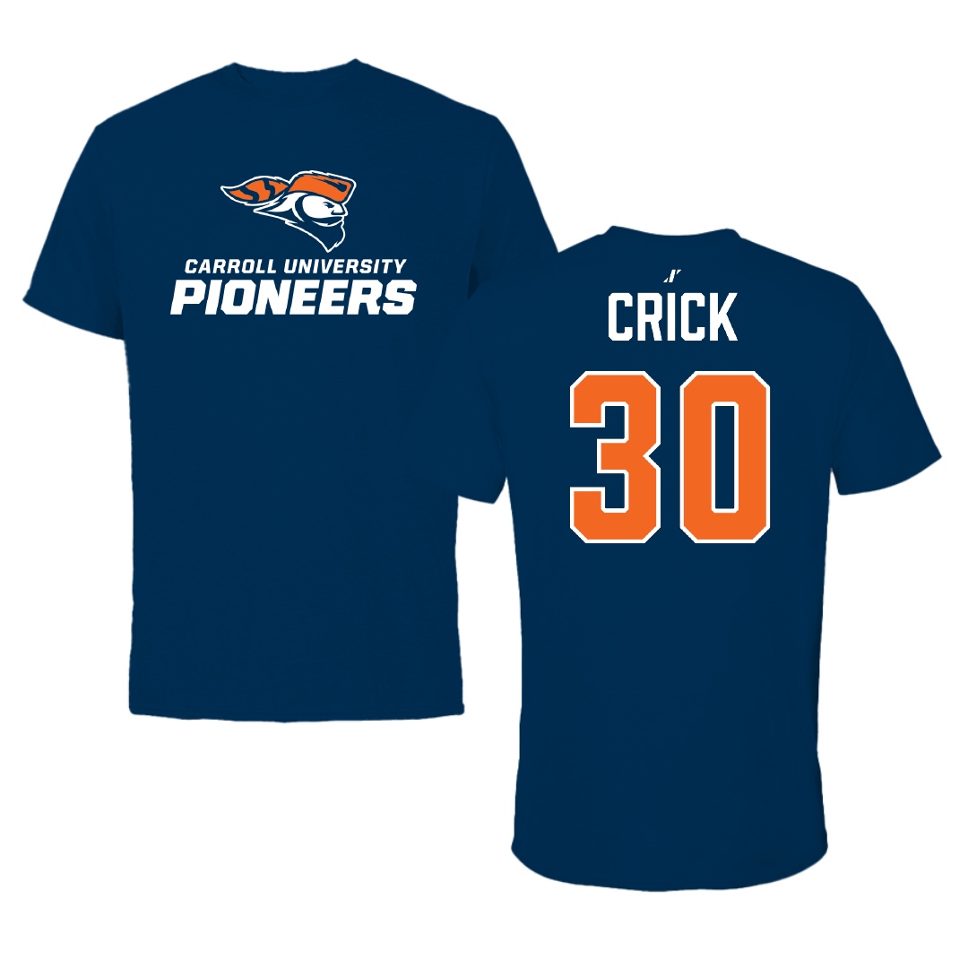 Carroll University Baseball Navy Tee - #30 Nathan Crick
