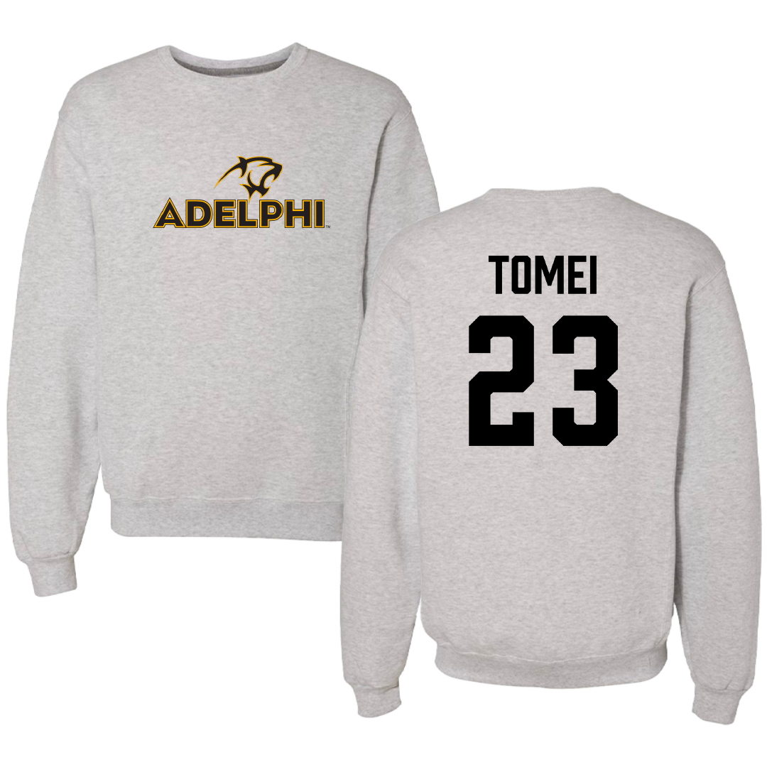 Adelphi University Lacrosse (M) Gray Crewneck - #23 Christian Tomei