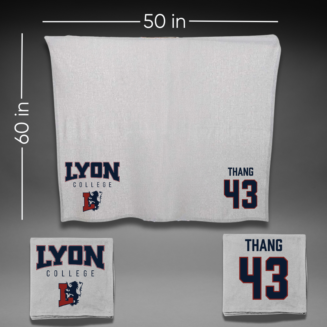 Lyon College Soccer (M) Gray Blanket - #43 Robert Thang
