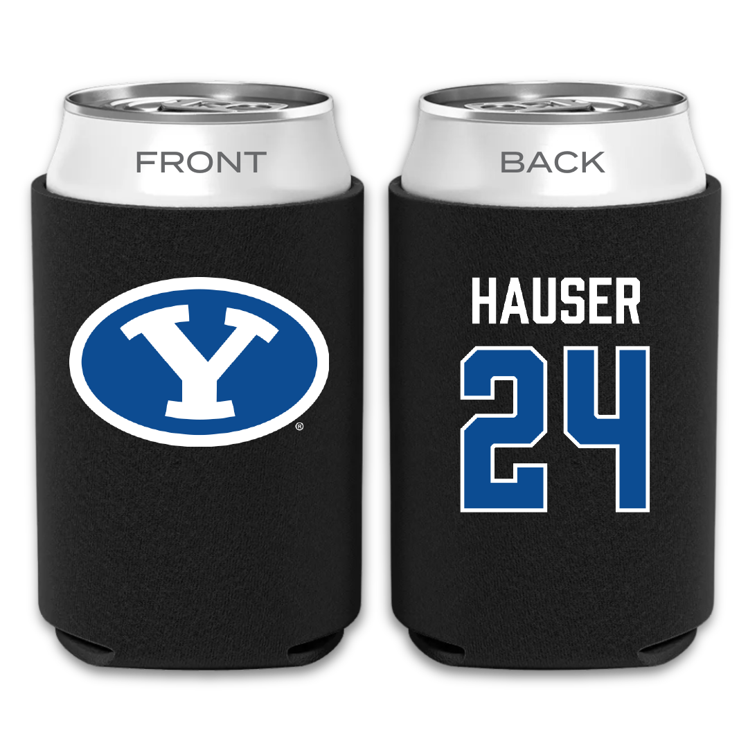 Brigham Young University Volleyball (M) Black Can Cooler - #24 Cole Hauser