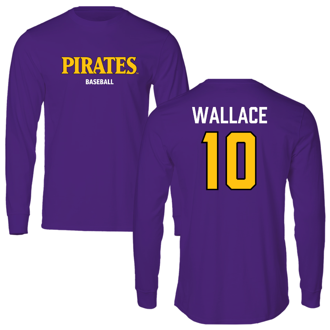 East Carolina University Baseball Purple Performance Long Sleeve - #10 Colby Wallace
