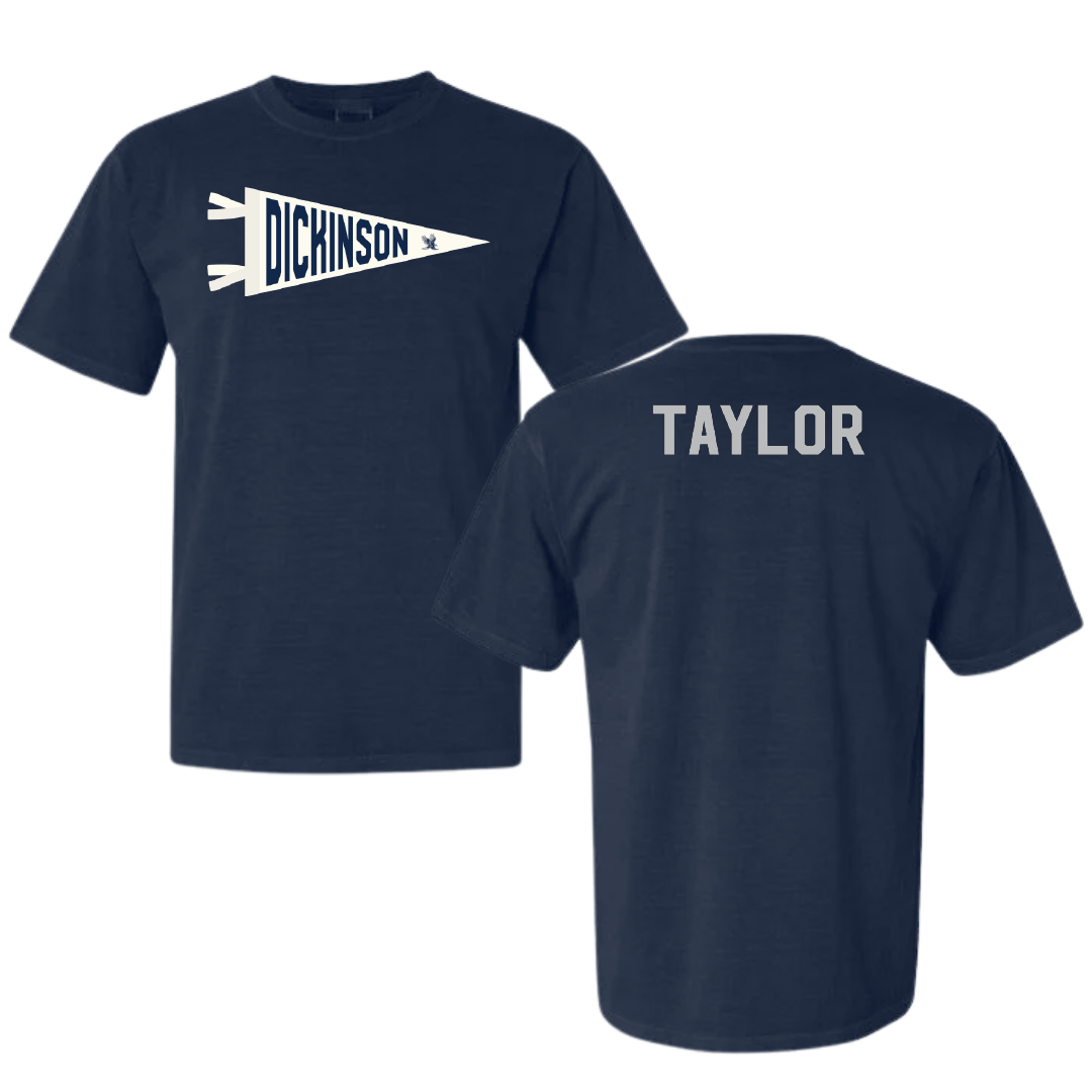 Dickinson State University TF and XC Navy Pennant Comfort Colors Tee - Mustafa Taylor