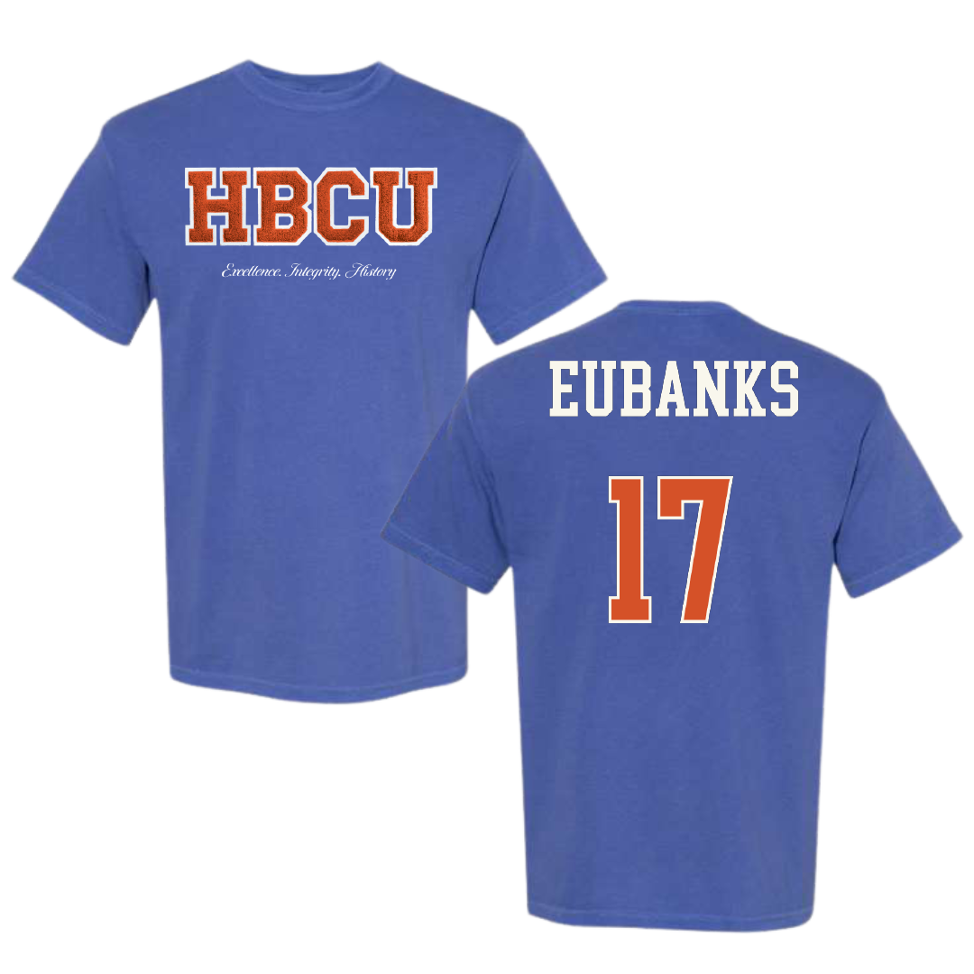Virginia State University Volleyball (W) Blue HBCU Varsity Comfort Colors Tee - #17 Helena Eubanks