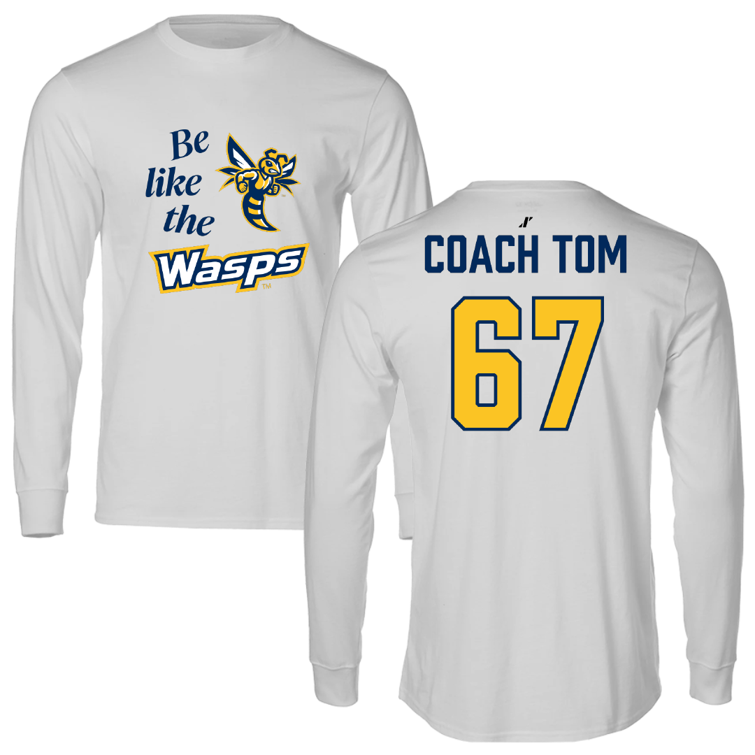 Emory & Henry College Lacrosse Light Gray Be Like Us Long Sleeve - #67 Aidan Coach Tom