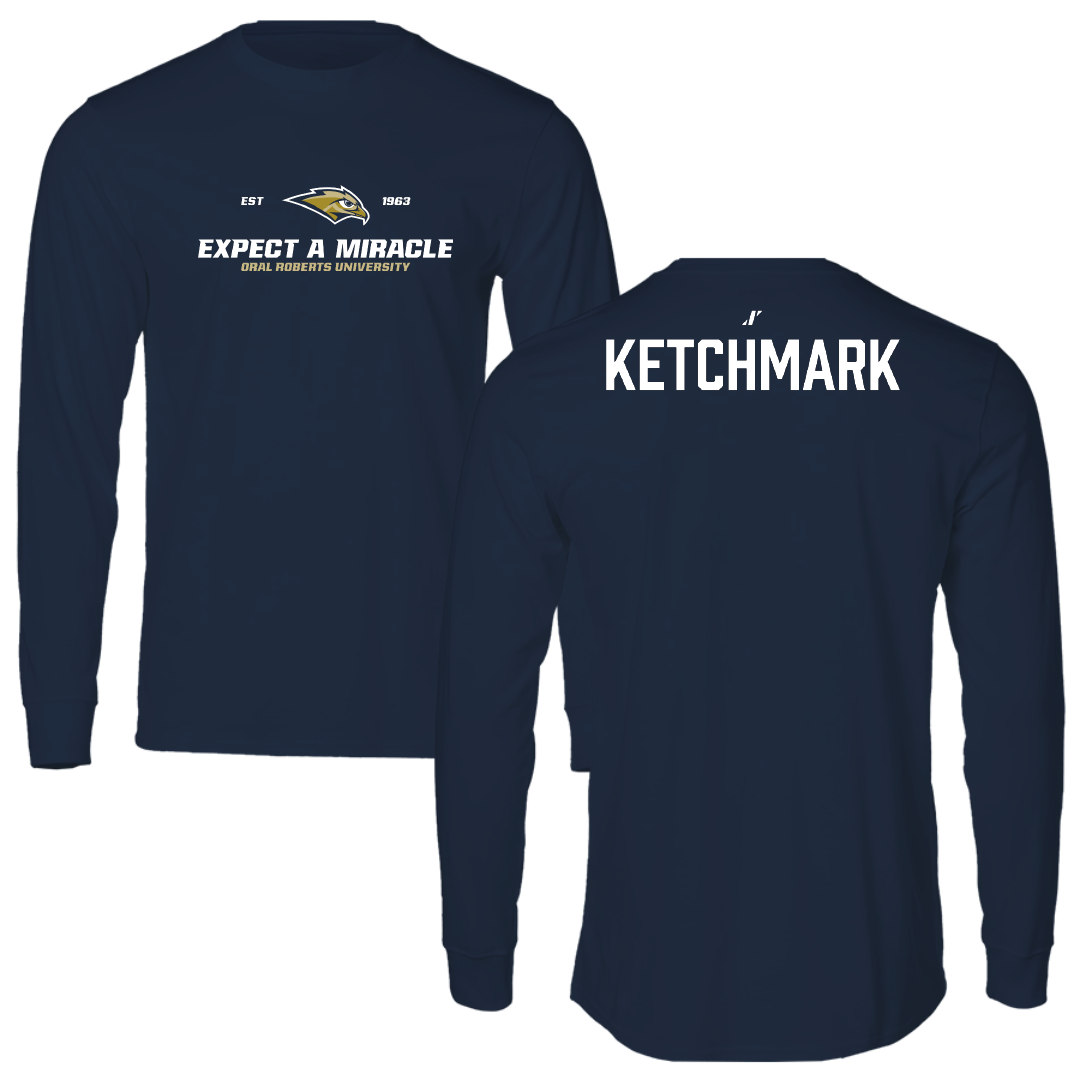 Oral Roberts University TF and XC Navy General Performance Long Sleeve - Jarrett Ketchmark