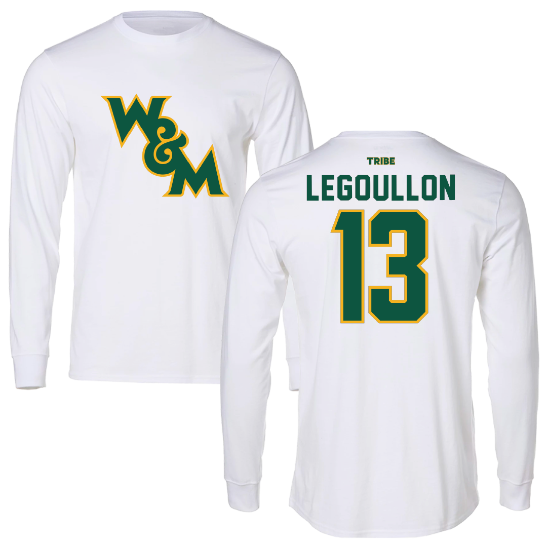 William & Mary Basketball White Performance Long Sleeve - #13 Sophia LeGoullon
