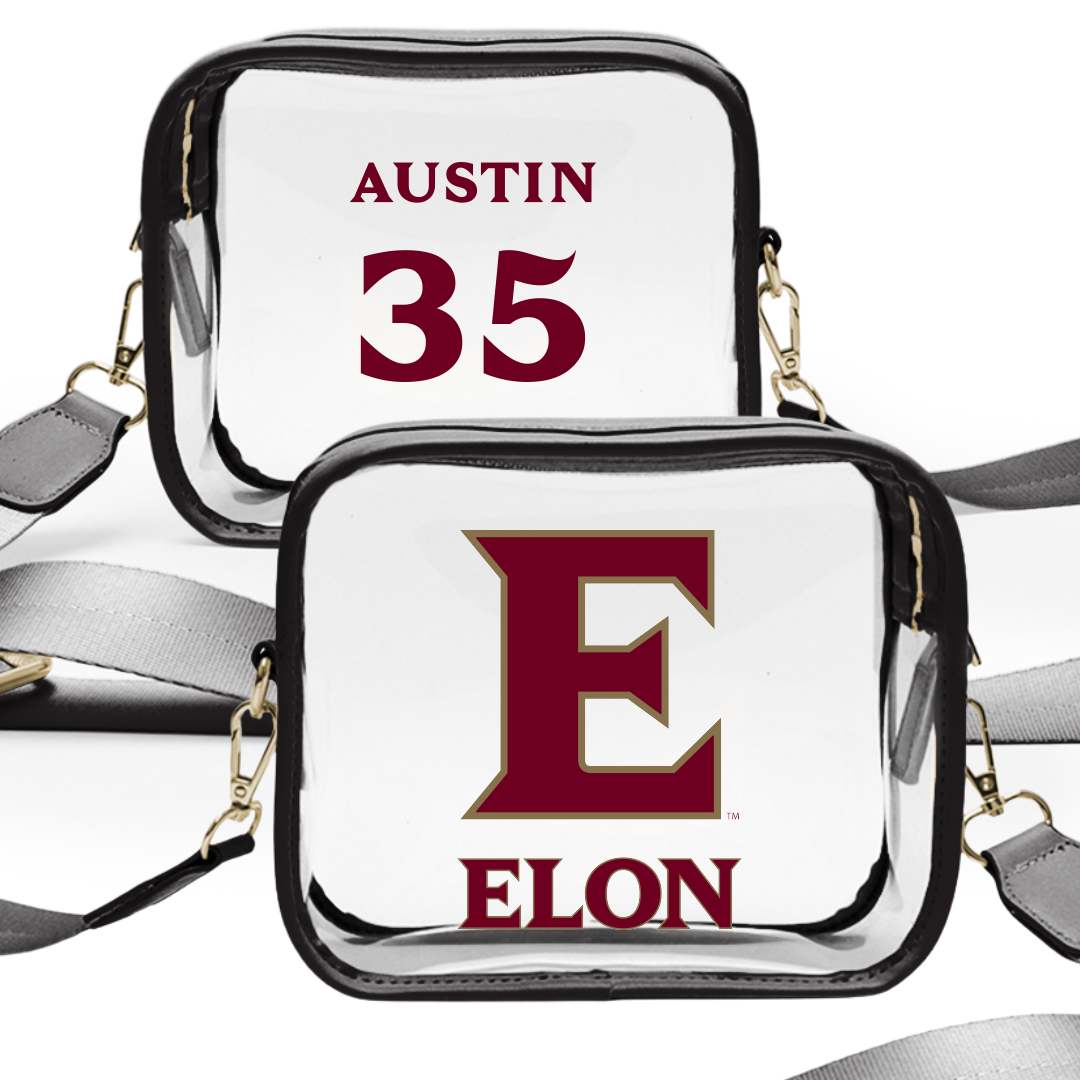 Elon University Lacrosse (W) Black Clear Stadium Bag - #35 Lillian Austin