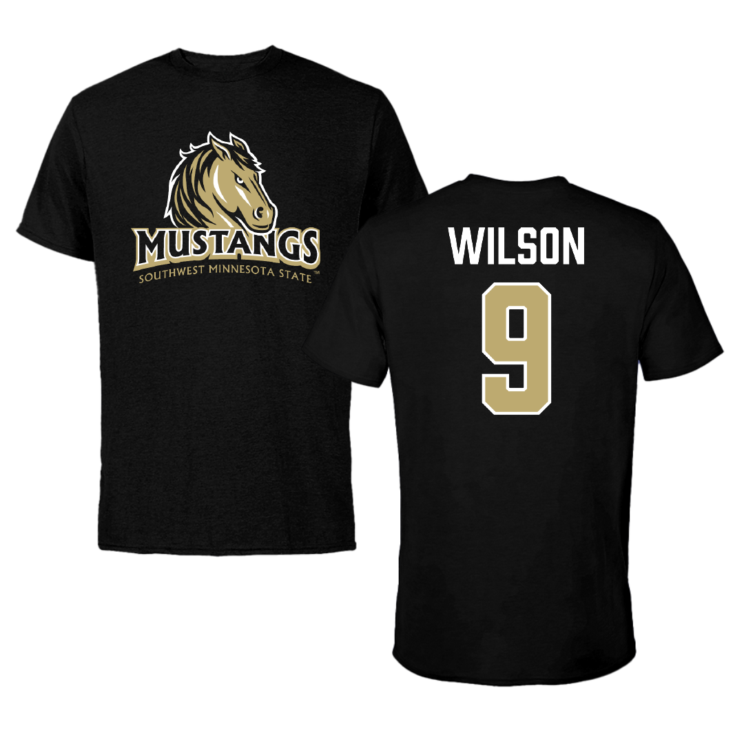 Southwest Minnesota State University Soccer (W) Black Performance Tee - #9 Sophia Wilson