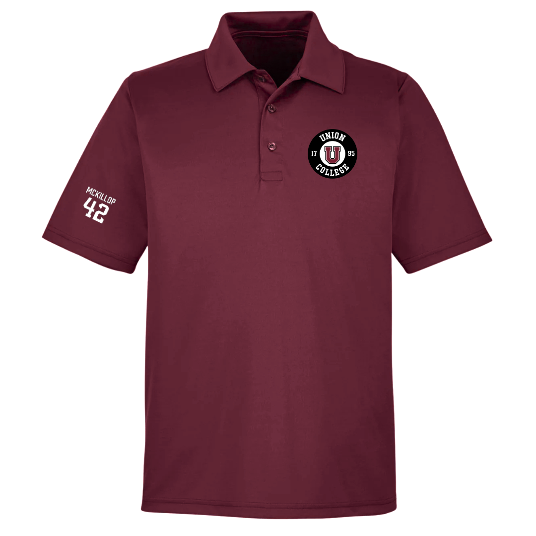 Union College Baseball Maroon Polo - #42 Jack McKillop