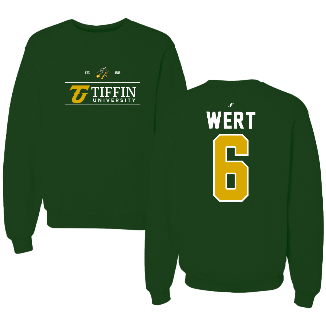 Tiffin University Lacrosse Forest Green General Crewneck - #6 Isaac Wert