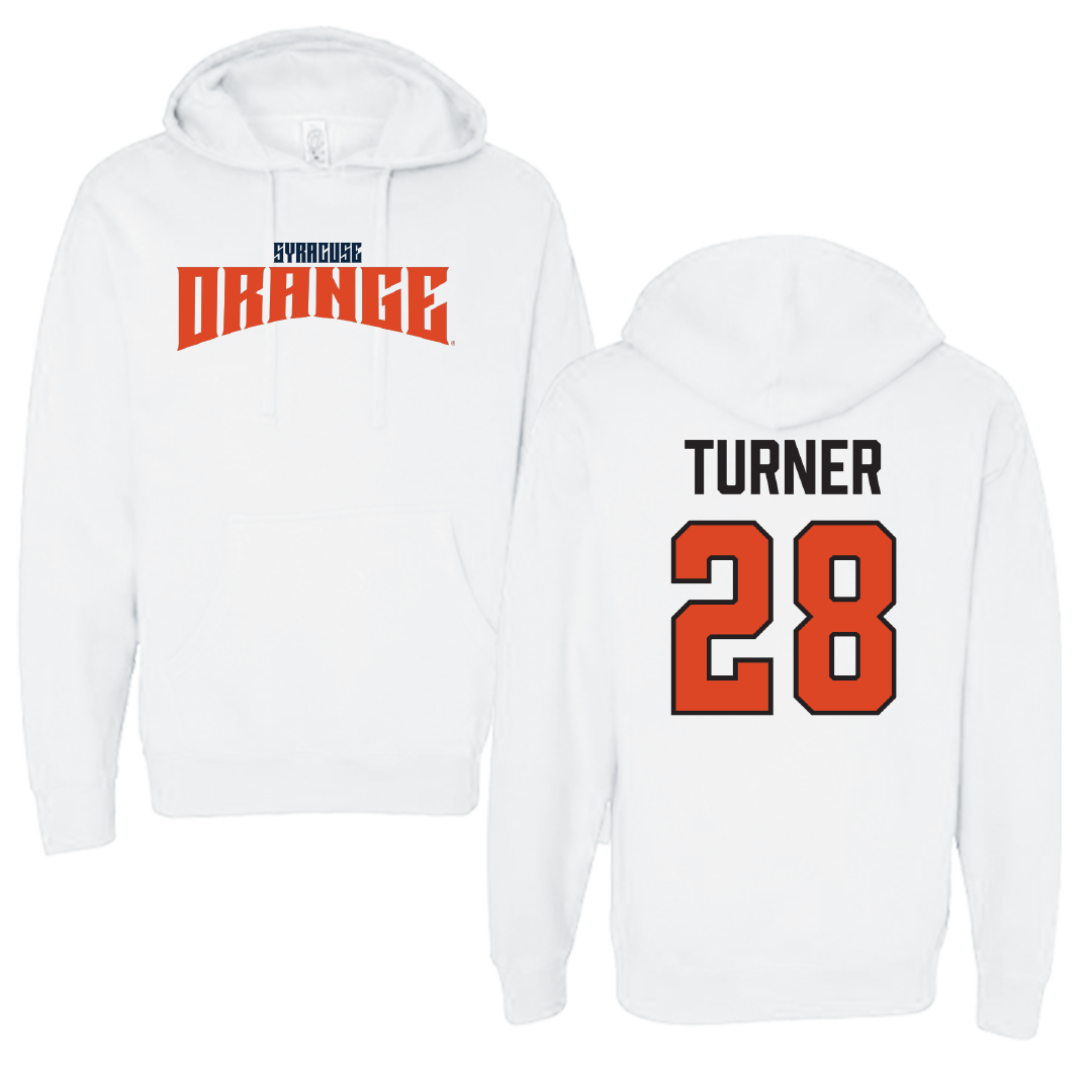 Syracuse University Field Hockey White Classic Hoodie - #28 Aubrey Turner
