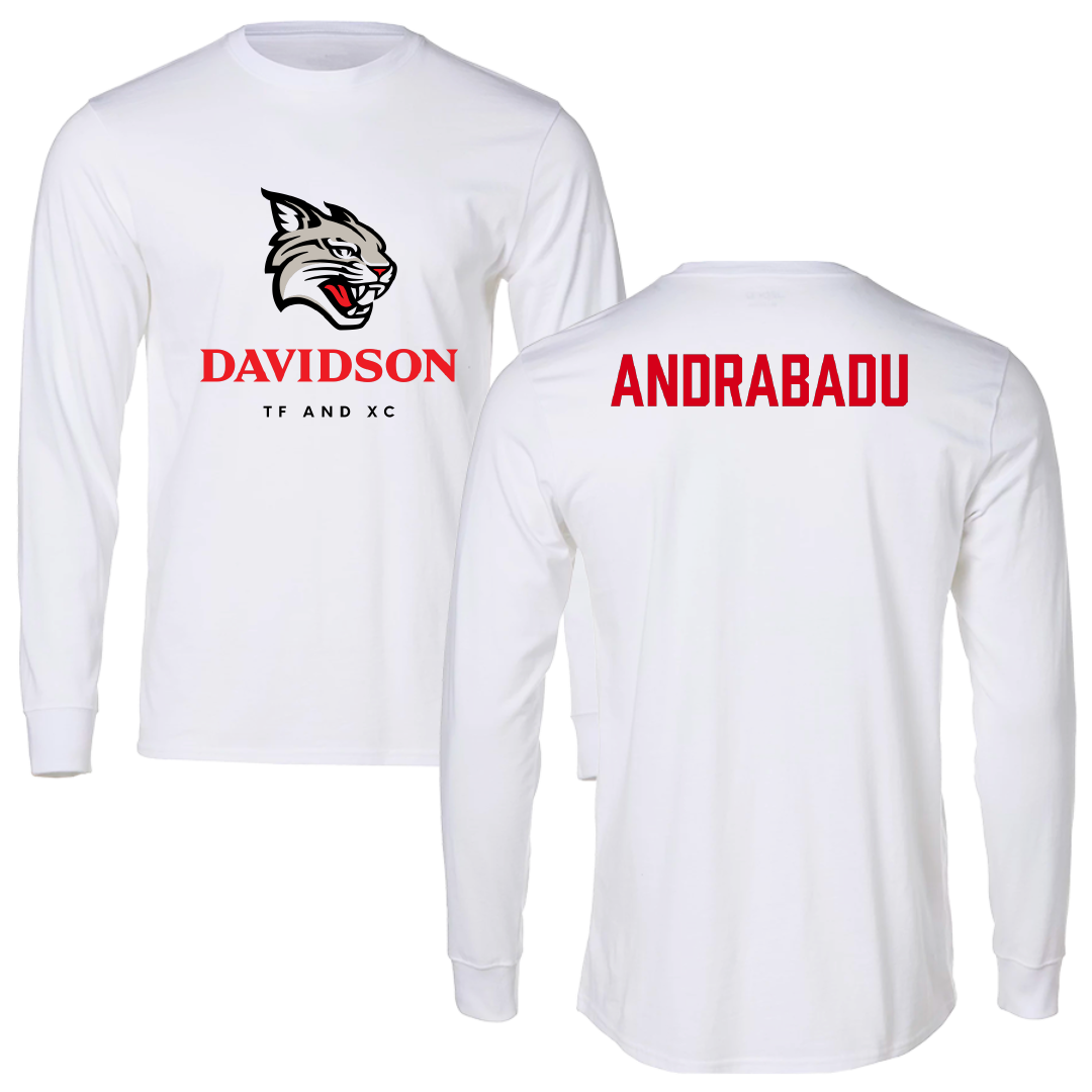 Davidson College TF and XC White Long Sleeve - Sineth Andrabadu