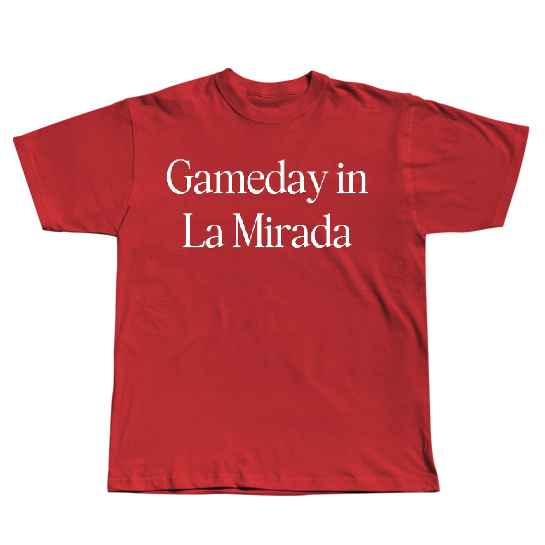 Biola University Basketball (M) Red Gameday Tee - #3 Charlie Gehler