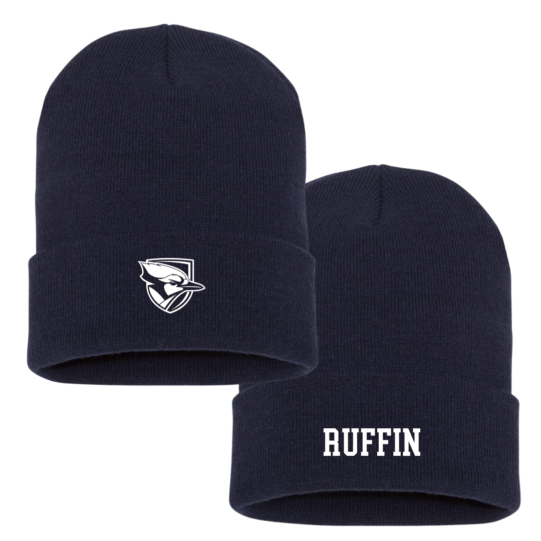 Elmhurst University Soccer (M) Navy Beanie - #1 Niyen Ruffin