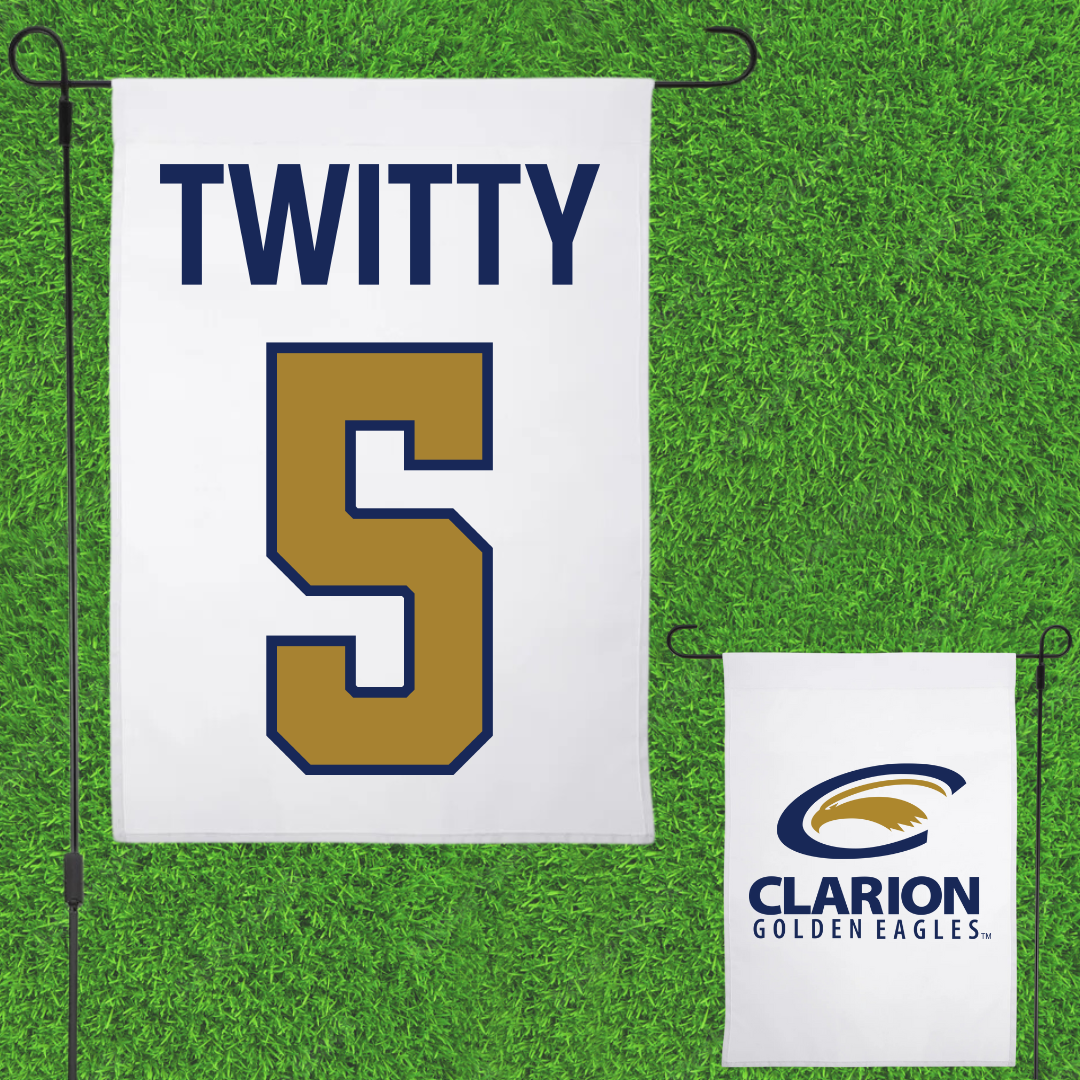 PennWest Clarion Basketball White Garden Flag - #5 Jaylyn Twitty