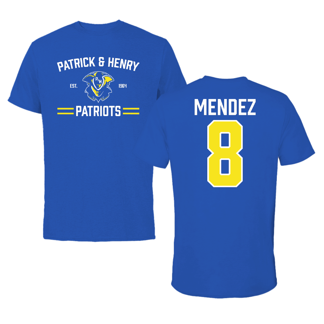 Patrick & Henry Community College Soccer Blue General Performance Tee - #8 Thommy Mendez