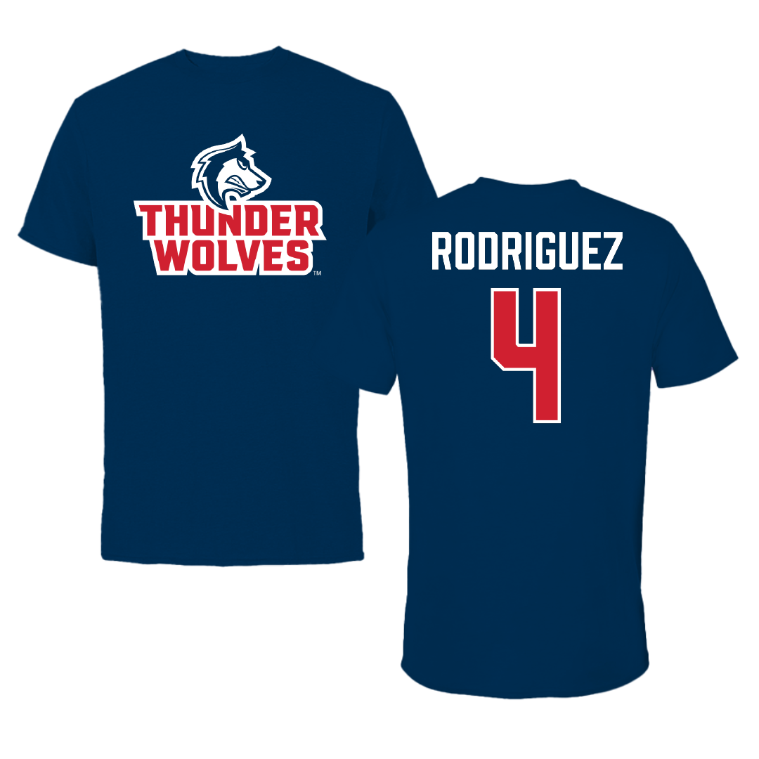 Colorado State University-Pueblo Soccer (M) Navy Performance Tee - #4 Raul Rodriguez