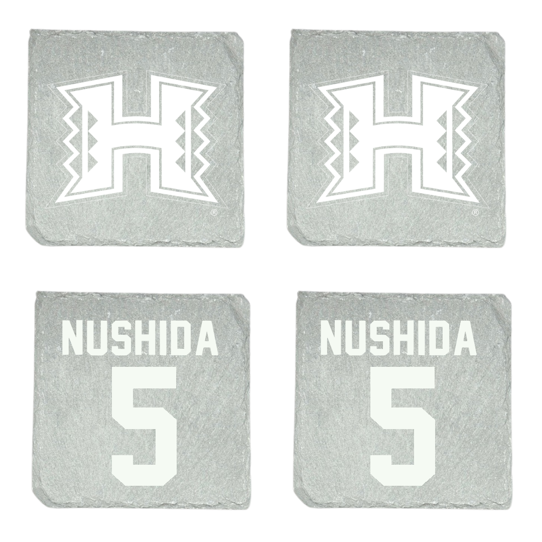University of Hawaii Baseball Stone Coaster (4 Pack)  - #5 Draven Nushida