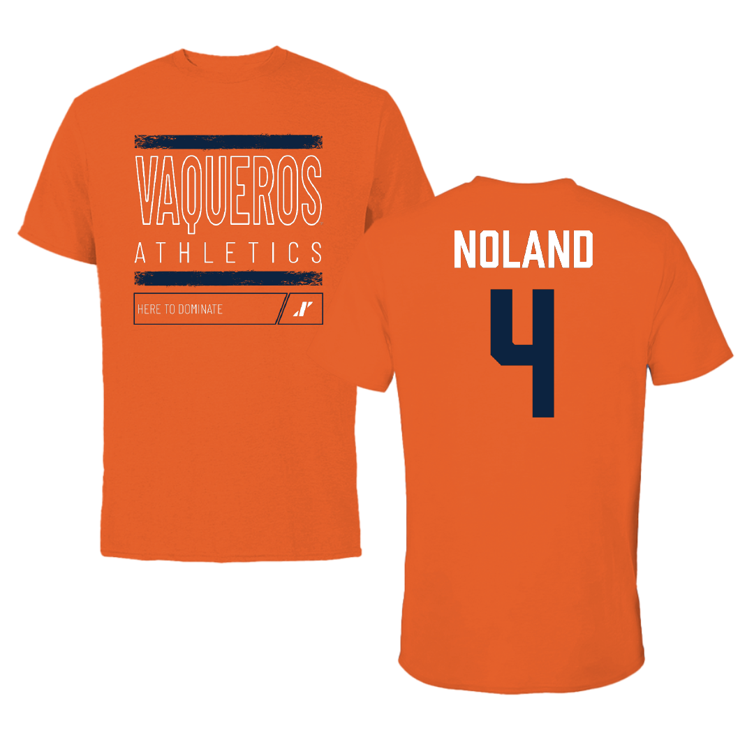 The University of Texas Rio Grande Valley Football Orange Dominate Tee - #4 Xayvion Noland