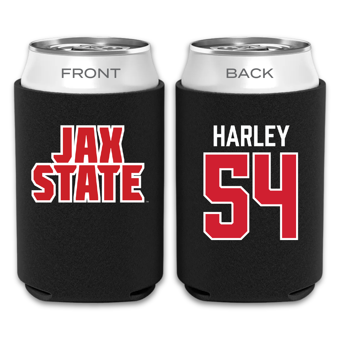 Jacksonville State University Football Black Can Cooler - #54 Daveion Harley